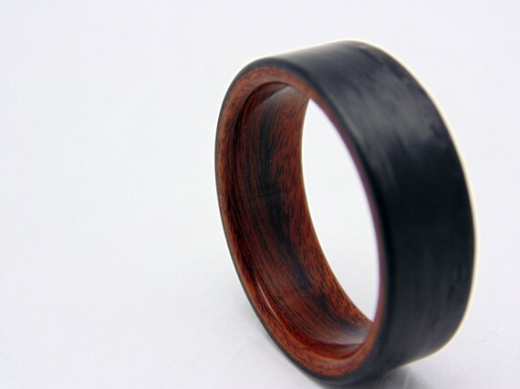 Mens Carbon Faser Ehering Rosenholz und Kohlefaser ring Mens Carbon Faser Ehering Rosenholz und Kohlefaser ring
