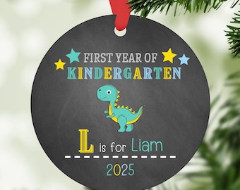 Kindergarten Ornament, Personalized Christmas Ornament, 2025 Kindergartener Student Gift Idea, Custom First Year of School