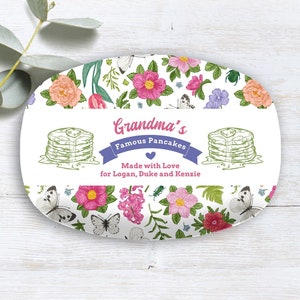 Personalized Pancake Plate, Gift from Grandkids, Mother&#39;s Day Brunch, Breakfast Plate, Custom Serving Platter, Mimi Gifts