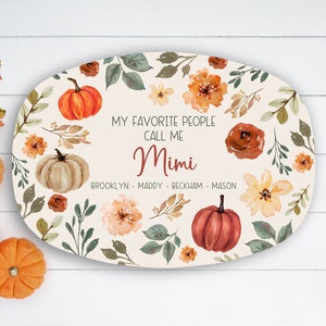 Personalized Thanksgiving Dinner Platter, Custom Family Serving Platter, Thanksgiving Plate, Pumpkin Serving Tray, Fall Home Decor