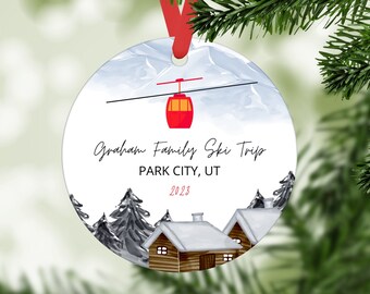 Ski Ornament, Ski Lift Christmas Ornament, Ski Ornament Personalized, Ski Couple, Ski Family Trip, Stocking Stuffers for Skier