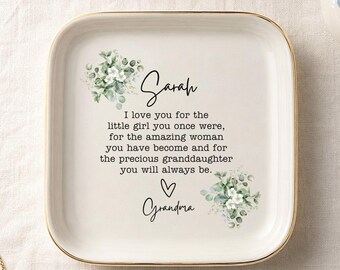 Granddaughter Jewelry Dish Gift For Granddaughter Ring Dish Birthday Gift From Grandma Grandpa Jewelry Holder Graduation Keepsake Love Gift