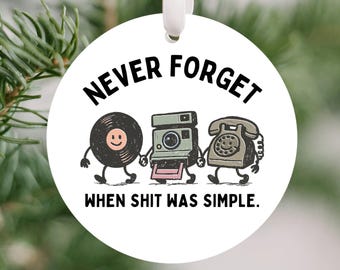 Retro Nostalgia Ornament Vintage Technology Christmas Ornament 80s 90s Retro Gift Old School Decor Funny Nostalgic Holiday Gift for Adults