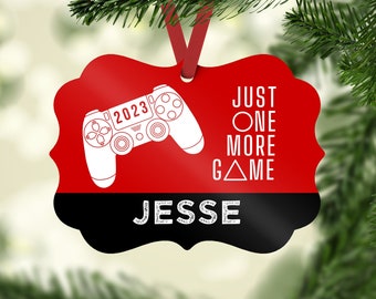 Stocking Stuffers for Teens, Video Game Ornament, Personalized Christmas Ornaments, Teen Boy Gift, Gaming Gifts for Him - Custom Colors