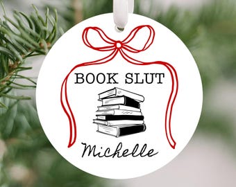 Rude Ornaments Funny Book Lover Ornament Personalized Reader Gift Bookish Christmas Ornament Custom Name Gift for Her Stocking Stuffer