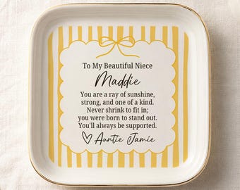 Niece Jewelry Dish Personalized Niece Gift Trinket Tray Gift From Aunt Birthday Gift Keepsake Ring Dish for Niece Graduation Keepsake