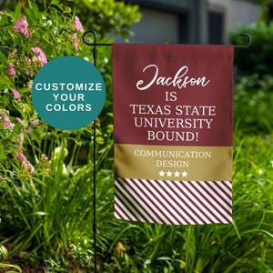 College Bound Yard Sign, Personalized Garden Flag, Grad Party Decor, College Announcement - Custom Colors