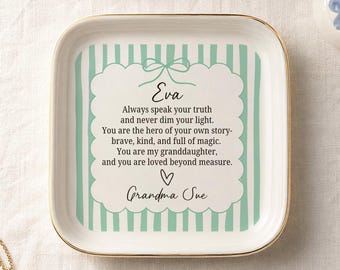 Granddaughter Jewelry Dish Personalized Granddaughter Gift Trinket Tray Gift From Grandma Birthday Gift Keepsake Ring Dish for Granddaughter