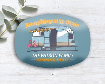 RV Gifts, Personalized Family Platter, Happy Camper Plate, Custom Camping Gifts, Serving Tray