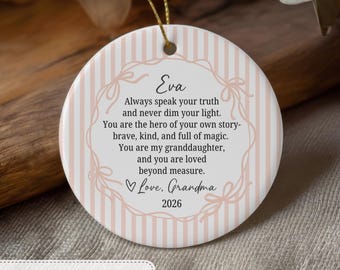 Personalized Granddaughter Ornament Gift From Grandma Christmas Keepsake Custom Name Ornament Granddaughter Gift Family Christmas Decor