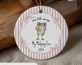 Mahjong Ornament Funny Mahjong Gift Frog Ornament Mahjong Player Gift Mahjong Lover Christmas Ornament Tile Game Gift 2026 Keepsake