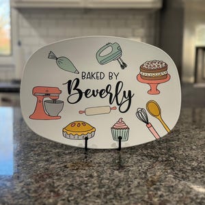Personalized Baking Platter, Dessert Platter for Baker, Food Safe Plate, Cute Baker Gift, Sweet Treats Plate
