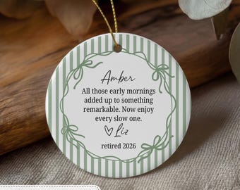 Personalized Retirement Ornament Retirement Gift For Woman Retired 2026 Keepsake Coworker Gift Custom Name Christmas Ornament Friend Gift