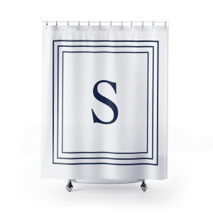 Custom Shower Curtains, Bathroom Decor, Monogram Initial, Couples Wedding Gift, New Home Gift - Custom Colors