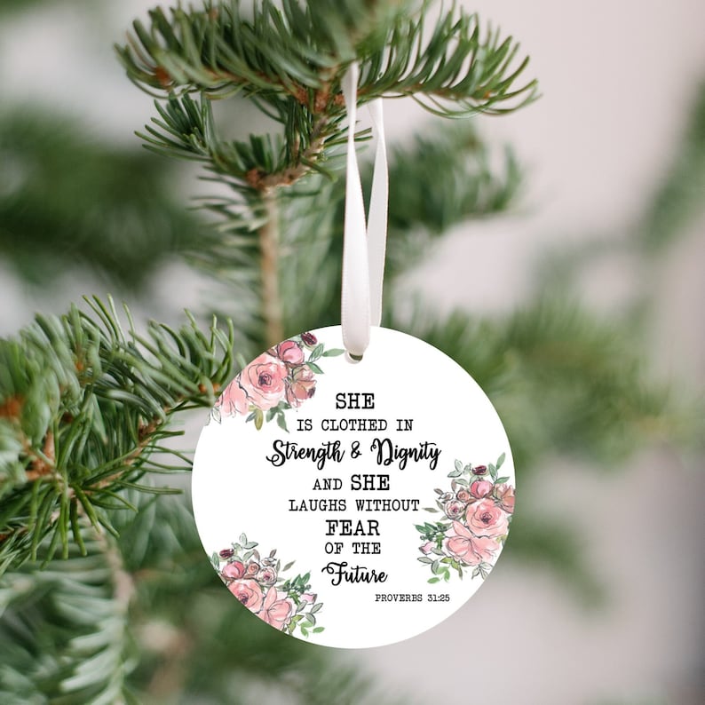 Bible Verse Ornament Religious Christmas Ornament Stocking Etsy