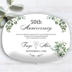 50th Wedding Anniversary Gifts, Personalized Family Platter, Golden Anniversary, Anniversary Gift for Parents, Custom Couple Gift