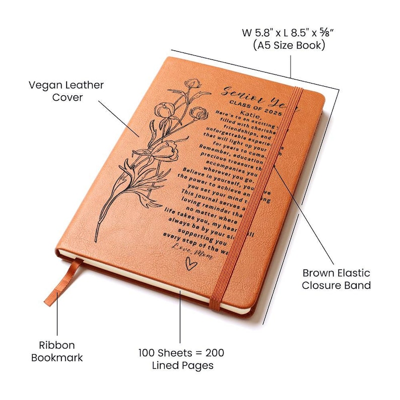 Senior Year High School, Personalized Journal, Back to School Gift, First Day of School, To My Daughter image 3