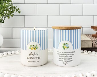 Personalized Retirement Candle La Dolce Vita Retirement Gift for Woman Retired 2026 Sweet Life Gift Coworker Keepsake New Chapter Candle