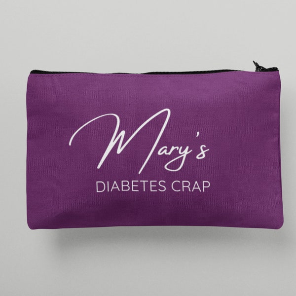 Personalized Diabetes Crap Bag, Funny Diabetic Pouch, Diabetic Gift - Custom Colors