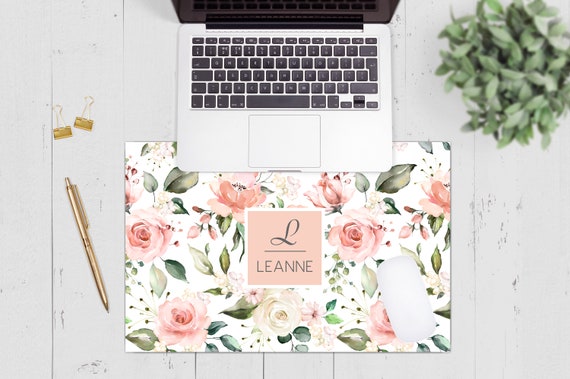 Cute Mouse Pad, Desk Mat, Personalized Large Mousepad, Floral Desk Accessory, Teen Girl Gift