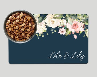 Personalized Pet Food Mat, Feeding Mat, Dog Bowl Placemat, Dog Lover Gift, New Puppy Supplies - Custom Colors