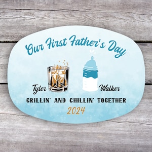 First Fathers Day, Personalized Platter, First Time Dad, Dad Gift from Son, 1st Father's Day Gift, Grill Gifts, Serving Platter