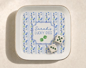 Mahjong Dice Dish Personalized Mahjong Tray Chinoiserie Game Night Gift Southern Hostess Gift Mahjong Table Decor Friendship Gift