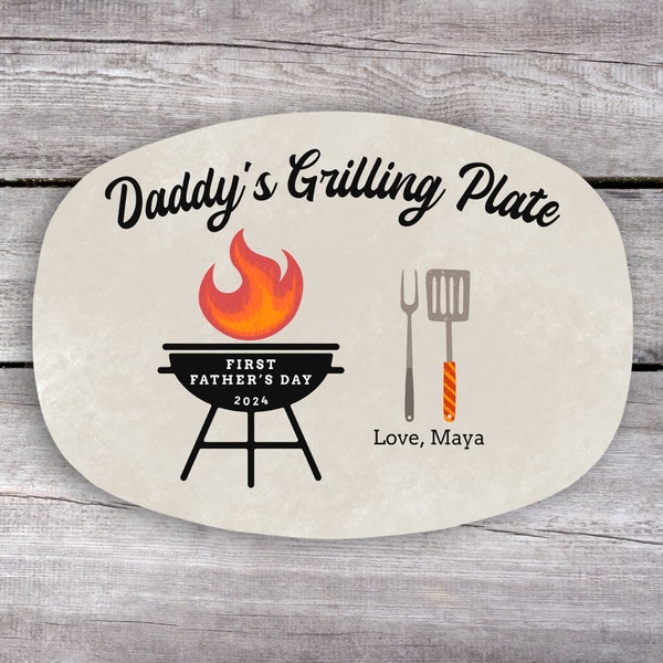 First Fathers Day, Personalized Platter, First Time Dad, Dad Gift from Son, 1st Father's Day Gift, Grill Gifts