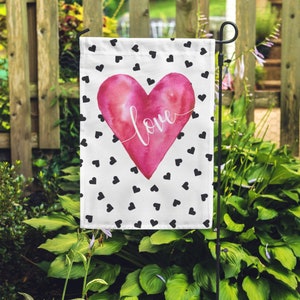 Valentine Garden Flag,  Cute Heart Flag, Yard Art, Welcome Classroom, Valentine's Day Decor