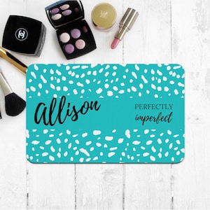 Personalized Makeup Vanity Mat, Teen Girl Bedroom Decor, Dorm Room, Daughter Present - Custom Colors