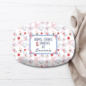 Mahjong Personalized Platter, Game Night, Mahjong Gifts, Mahj Girls Party Decor, Mahjong Dessert Plate Patriotic Mahjong