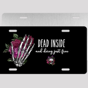 Goth Car Accessories, Front License Plate, Personalzed Car Tag, New Car Gift, Skull, Gothic Car Decor