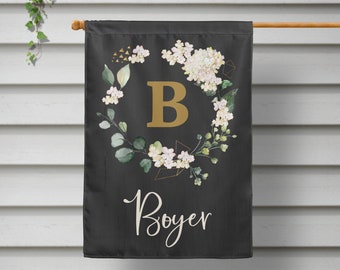 Initial House Flag, Personalized Garden Flag, Farmhouse Welcome Sign, New Home Gift - Custom Colors