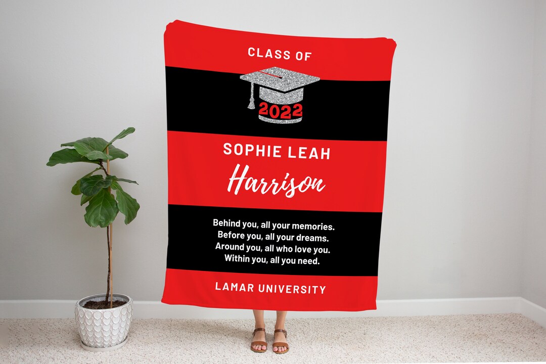 Personalized Throw Blanket College Graduation Graduation Etsy