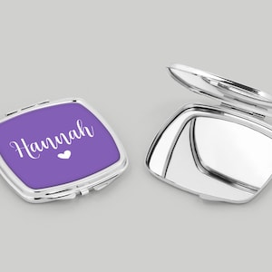Tween Girl Gifts, Personalized Compact Mirror, Stocking Stuffers for Teens, Daughter Birthday Present - Custom Colors