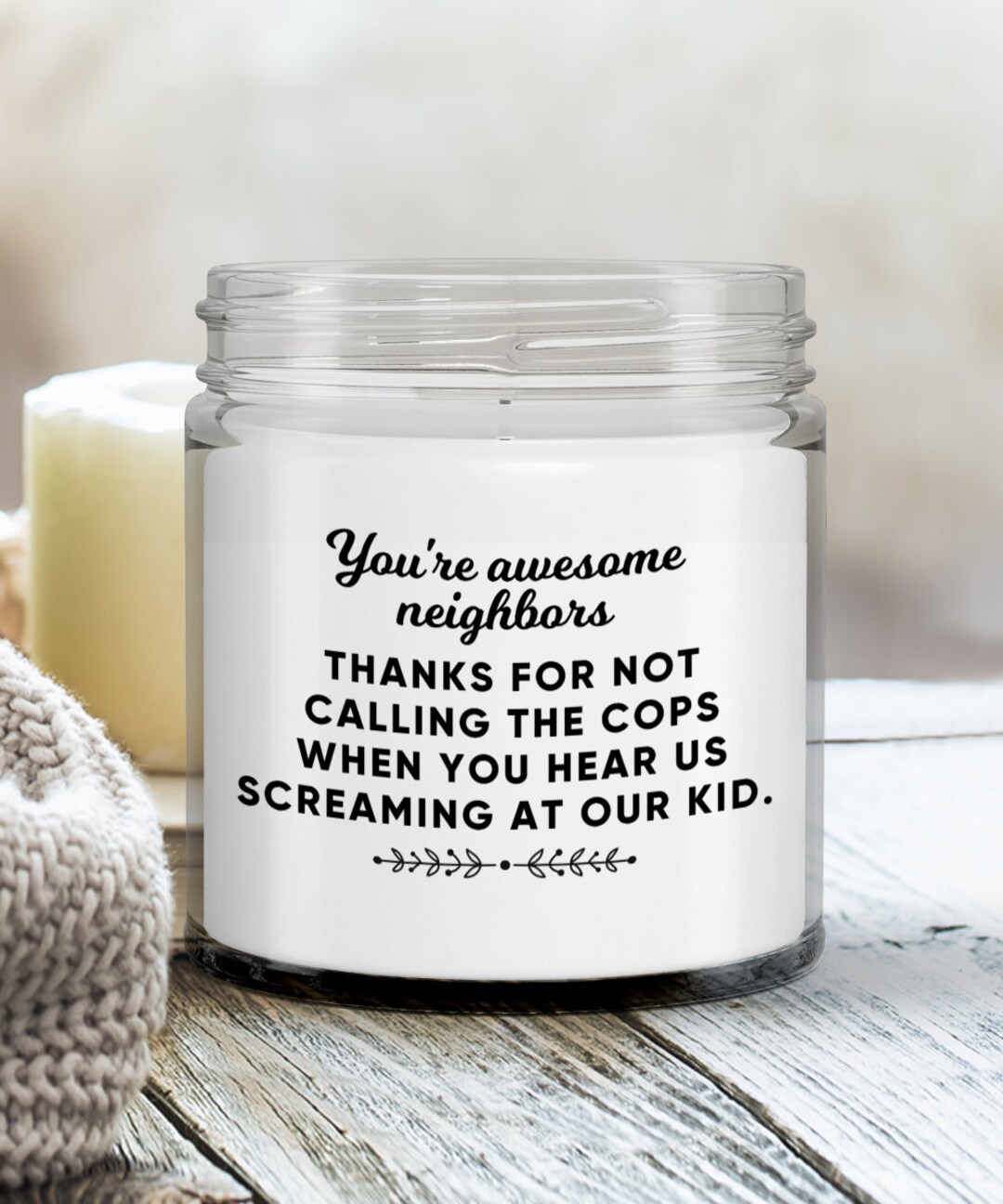 Neighbor Candle Funny Candles Love Your Neighbor Best Etsy
