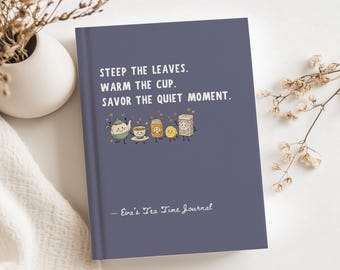 Personalized Tea Lover Journal, Custom Name Notebook, Tea Enthusiast Gift, Cozy Tea Journal for Her