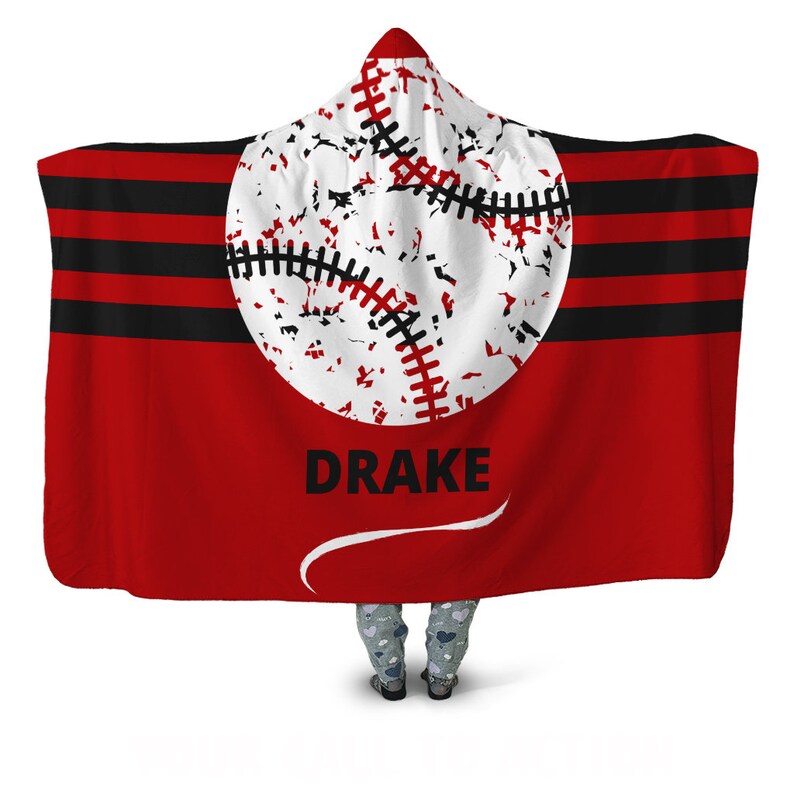 Personalized Baseball Blanket Sports Sherpa Hooded Blanket Etsy