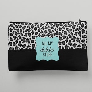 Diabetes Stuff Bag, Diabetic Travel Pouch, Cute Animal Print, Juvenile Diabetes, Gift For Diabetic