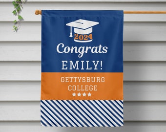 Graduation Yard Sign, Personalized Garden Flag, Custom Banner Sign, College Graduation Party Ideas, Striped Success  - Custom Colors