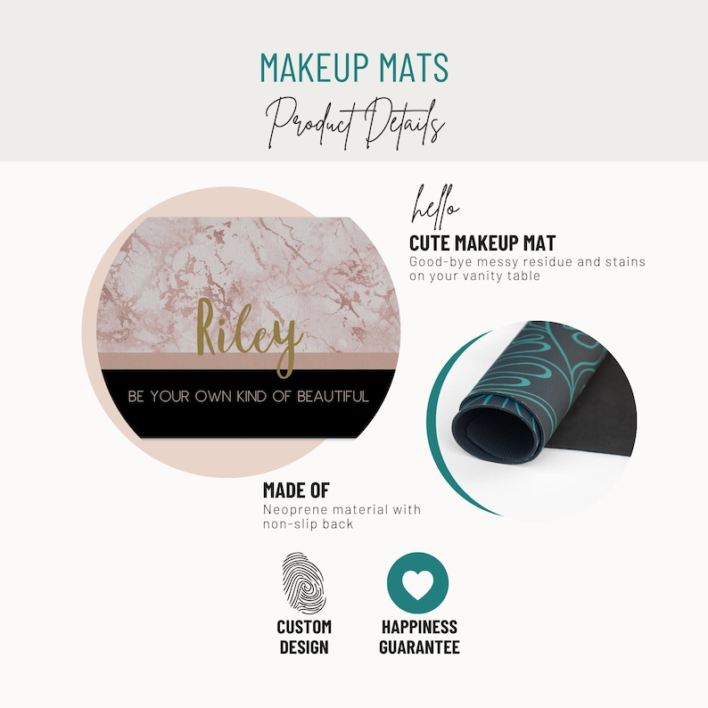 Makeup Vanity Mat, Blush Room Decor, Teenage Girl Gifts, Makeup Lover ...