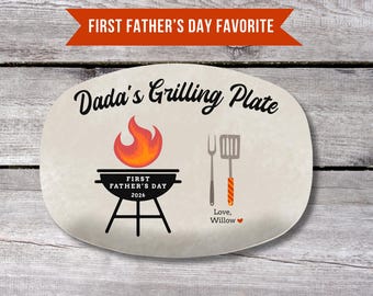First Fathers Day, Personalized Platter, First Time Dad, Dad Gift from Son, 1st Father's Day Gift, Grill Gifts