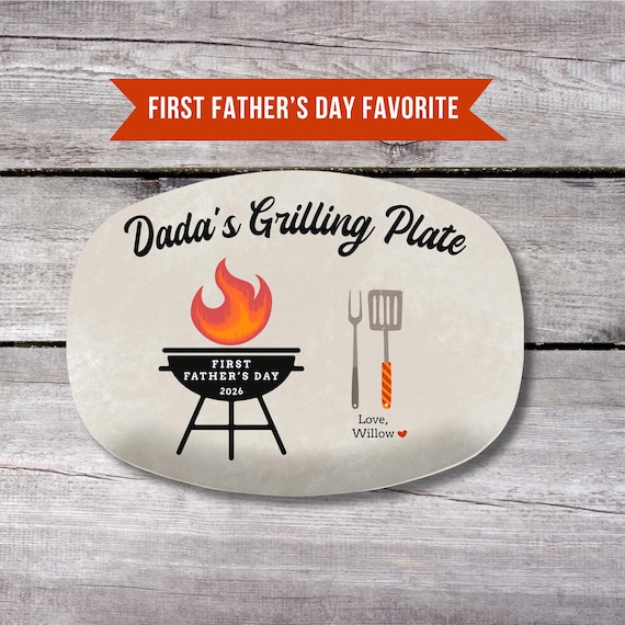 First Fathers Day, Personalized Platter, First Time Dad, Dad Gift from Son, 1st Father's Day Gift, Grill Gifts