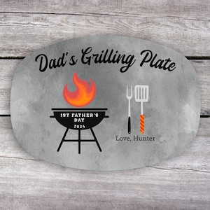 First Fathers Day, Personalized Platter, First Time Dad, Dad Gift from Son, 1st Father's Day Gift, Grill Gifts