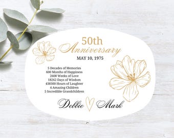 50th Wedding Anniversary Gift for Parents, Personalized Family Platter, Custom Wedding Gift, Gift for 50th Wedding Anniversary