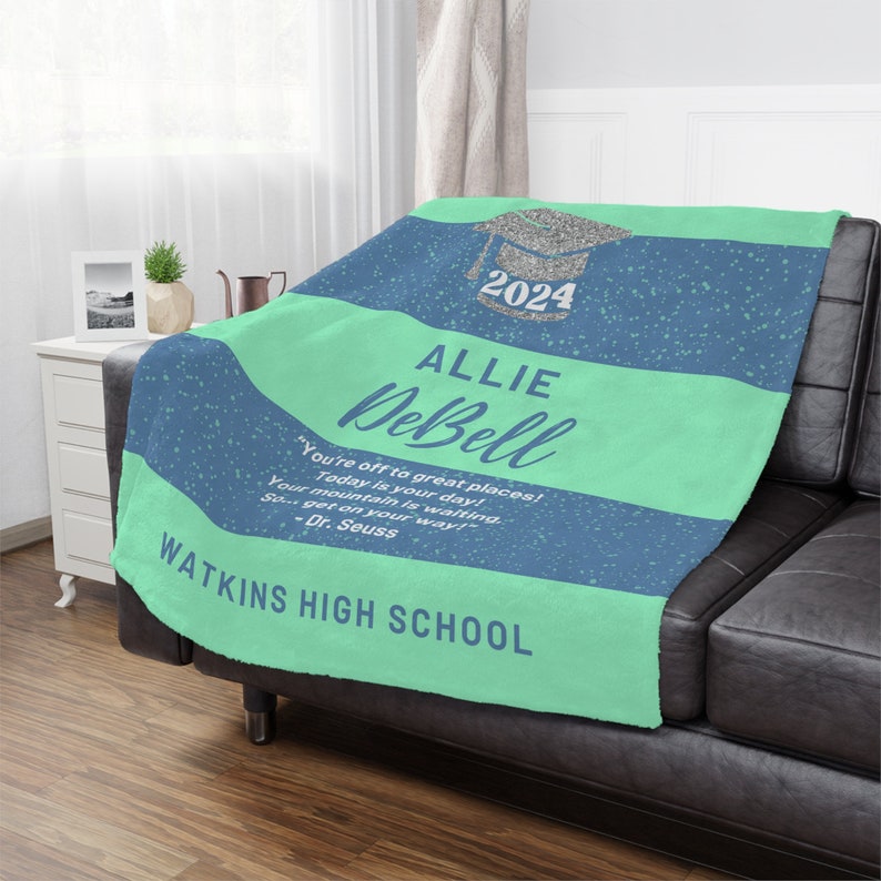 Personalized Throw Blanket, Graduation Gifts, Senior 2024, High School ...