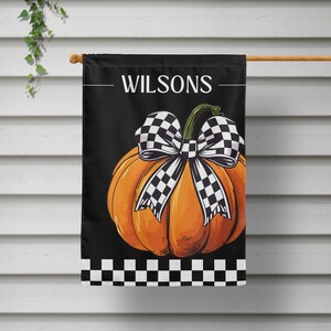 Fall Outdoor Decor, Personalized Flag, Custom Welcome House Flag, Retro Fall Decor, Yard Sign, Housewarming Gift