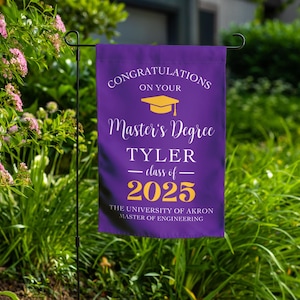 Masters Degree, Graduation Yard Sign, Graduation Flag, College Degree ...