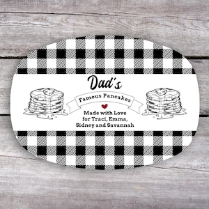 Personalized Pancake Plate, Dad Gift from Kids, Father&#39;s Day Brunch, Breakfast Plate, Custom Serving Platter
