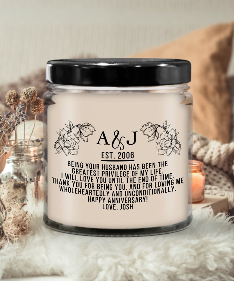 Anniversary Gift for Wife Personalized Candle Wax Etsy